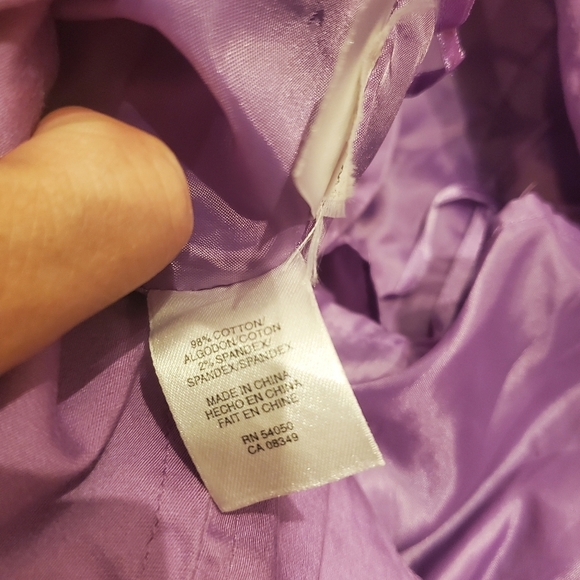 Nine West Purple Dress Mini Fit Flare Lavender Pockets Cotton Preppy Pastel 10 - Picture 3 of 9